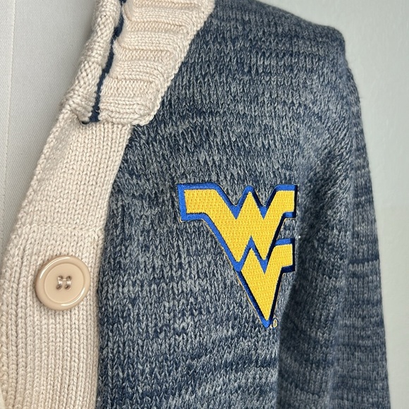 Renu Heathered Navy West Virginia Her Button-Up Work Sock Cardigan Sweater NWT S - Picture 4 of 16